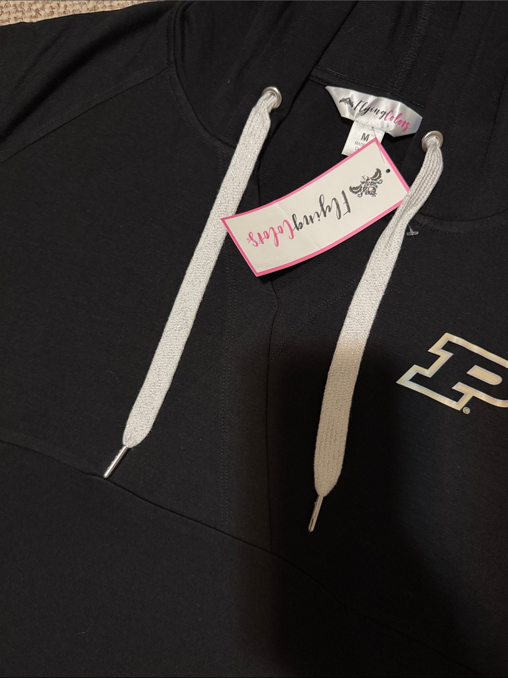 NWT…Women’s Purdue Black V-Neck Hoodie - Picture 2 of 7
